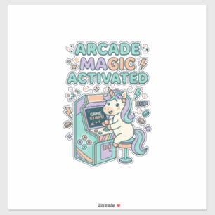 Adesivo Arcade de Unicórnio Mágico Ativado Produto Elegant