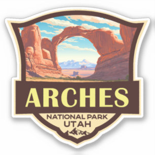 Adesivo Arches National Park Illustration Retro