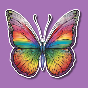 Adesivo Arco Arco-Íris Borboleta Válida