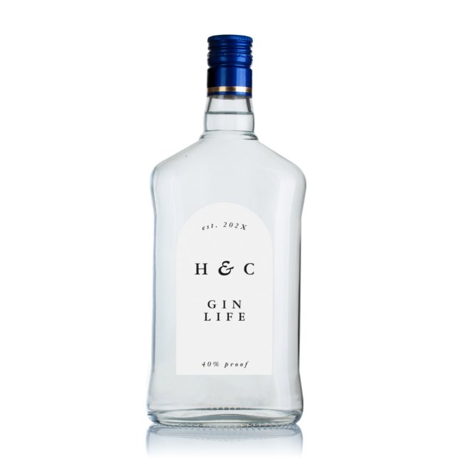 Adesivo Arco Elegante de Vinho de Gin de Gin de Gin, Preto (Criador carregado)