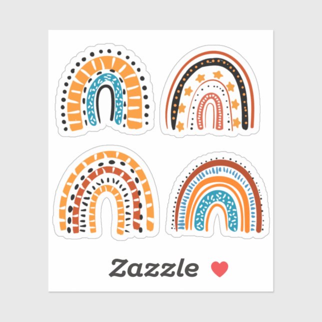 Adesivo arco-íris bonito (Folha)