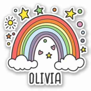 Adesivo Arco-íris Caprichoso Personalizado para Meninas