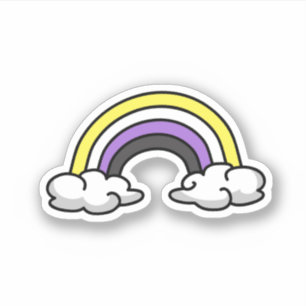 Adesivo Arco-Íris Cute Não Binário