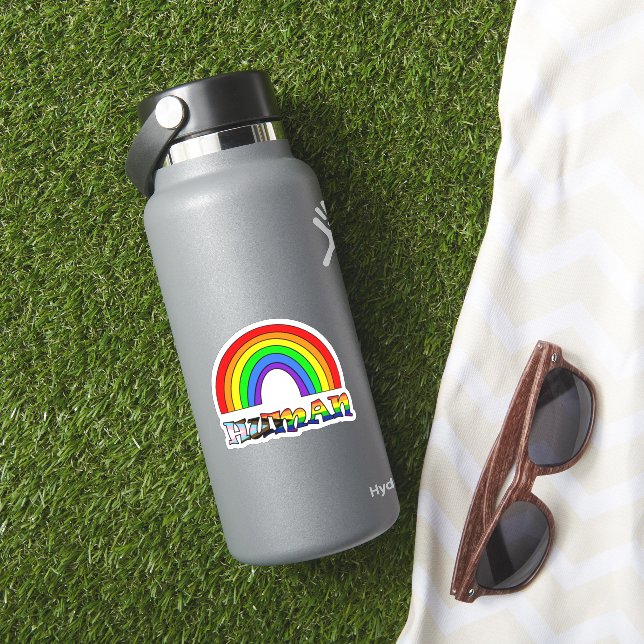 Adesivo Arco-íris de Orgulho ou Apoio LGBTQ+ Humano (HydroFlask Insitu)