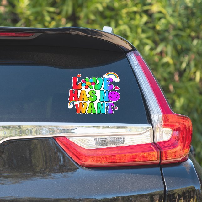 Adesivo Arco-íris do Amor Não Tem Desejo (Lado do carro)
