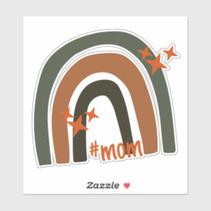 Adesivo Arco-Íris Laranja Verde-Boêmico Personalizado #mãe