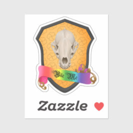 Adesivo Arco-Íris me morde crânio de texugo