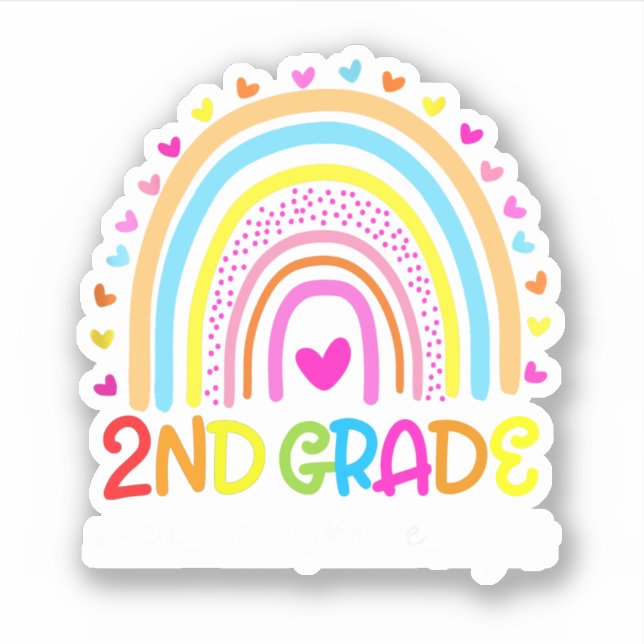 Adesivo Arco-Íris segundo Grau Onde Começa A Aventura (Frente)