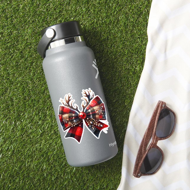 Adesivo Arco Maroon Reindeer Elegante | Feliz Natal (HydroFlask Insitu)