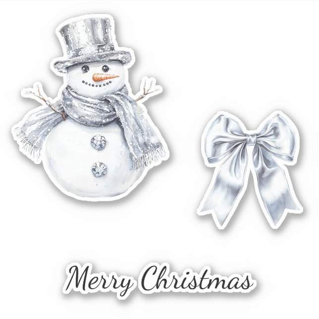 Adesivo Arco Silver Snowman Natal (Frente)