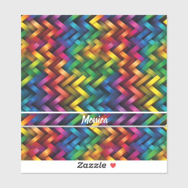 Adesivo Arcoíris de Geometría Vibrante (Folha)