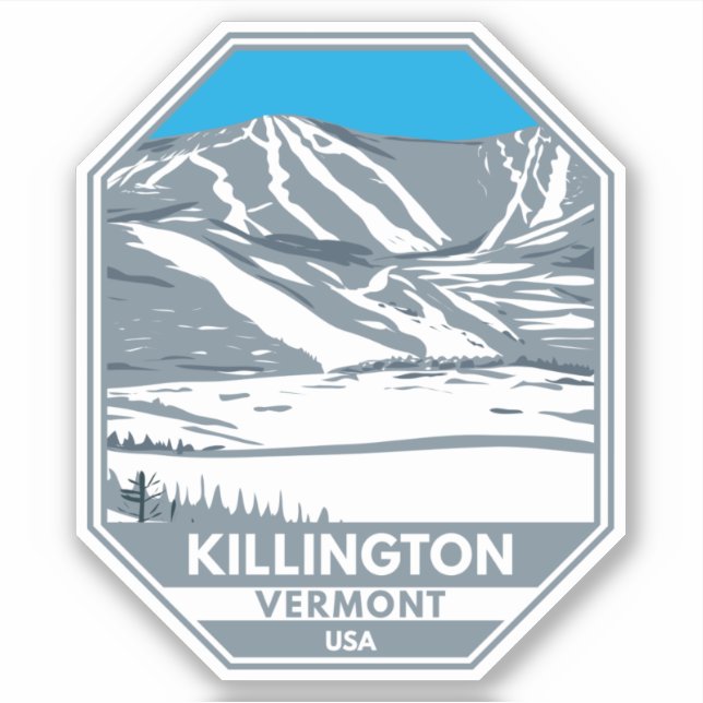 Adesivo Área de esqui de Killington Vermont (Frente)