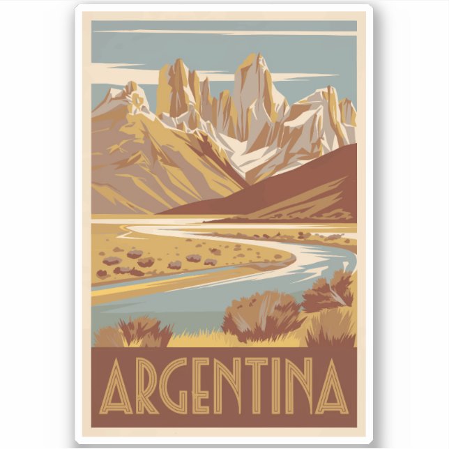 Adesivo Argentina Viagem Art Vintage (Frente)