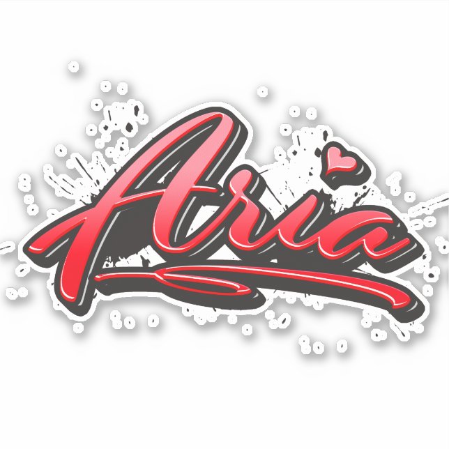 Adesivo Aria red Heart Graffiti Aufkleber Sticker (Frente)