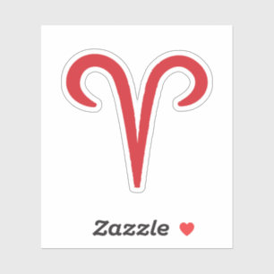 Adesivo ÁRIES Astrologia Zodíaco Vermelho Março Abril Aniv