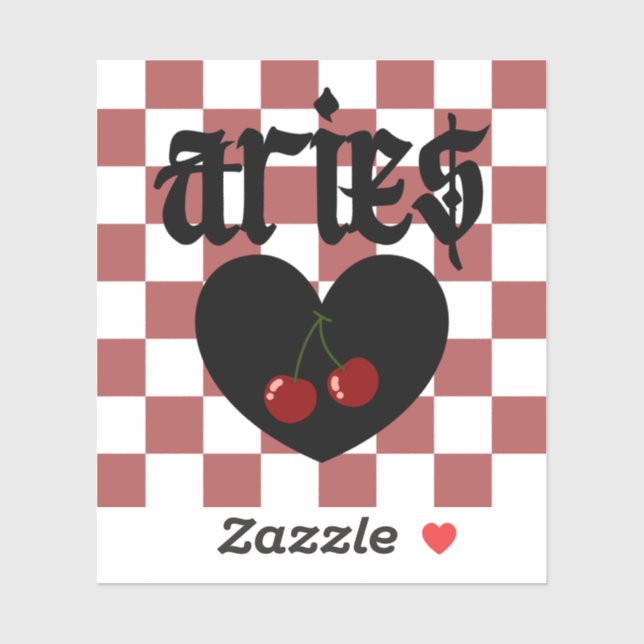 Adesivo Aries Gothic Aestic Checkered Cherry Art (Folha)