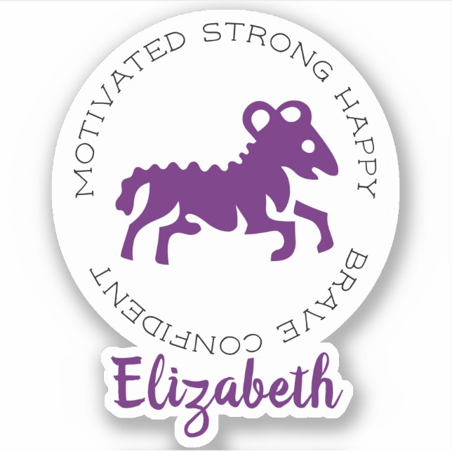 Adesivo Aries Ram Zodiac - Traços para Sinalização nas Est (Frente)