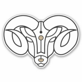 Adesivo Aries - Símbolo astrológico preto Ram Sinal de fog
