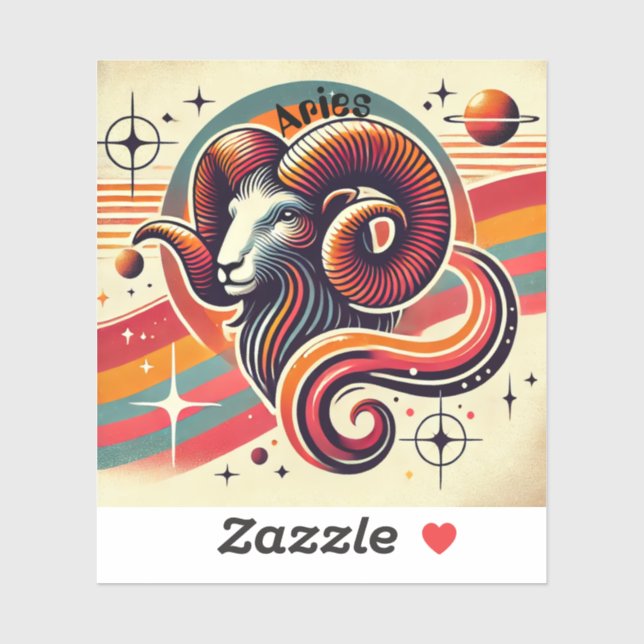 Adesivo Aries Zodiac Vinyl Sticker Design (Folha)