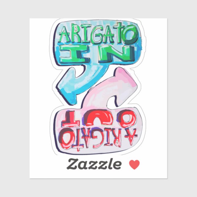 Adesivo Arigato In, Arigato Out (Folha)