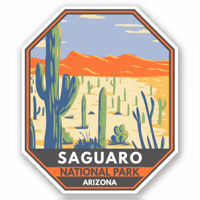 Adesivo Arizona do Parque Nacional do Saguaro, gigante do  (Frente)
