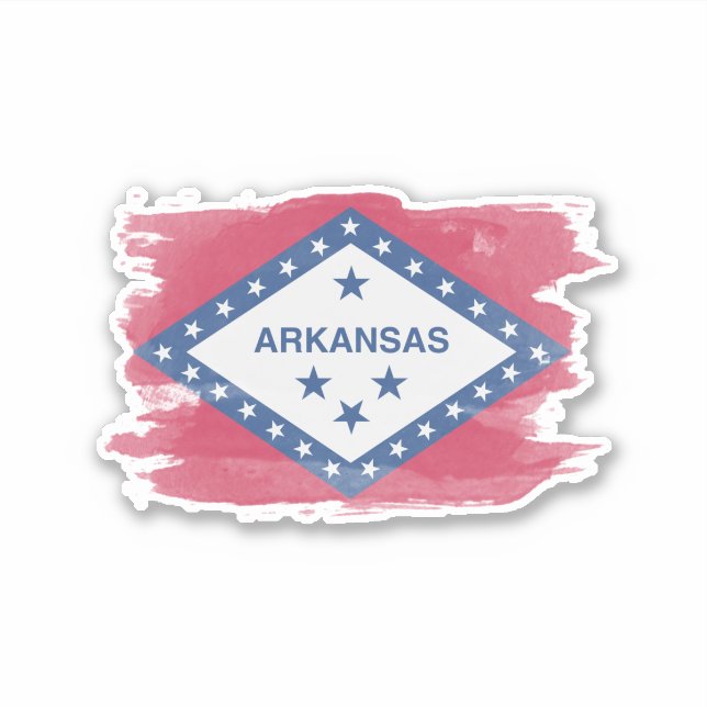 Adesivo Arkansas state flag brush stroke, Arkansas (Frente)