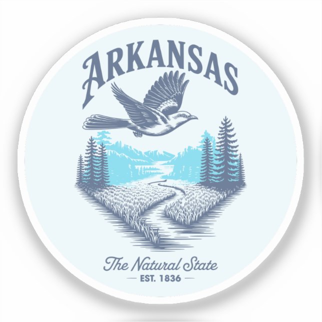 Adesivo Arkansas The Natural State (Frente)