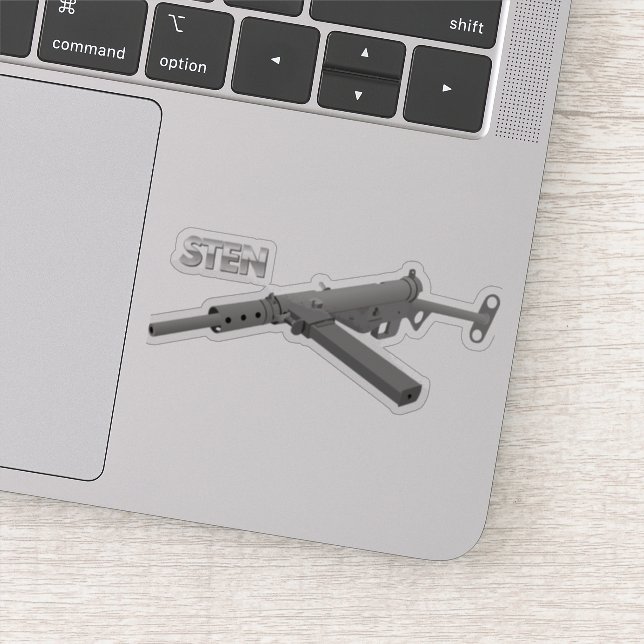 Adesivo Arma da Submáquina Sten MKII Britânica (Detalhe)