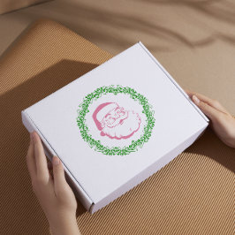 Adesivo Armadura cor-de-rosa vintage do Papai Noel por uma