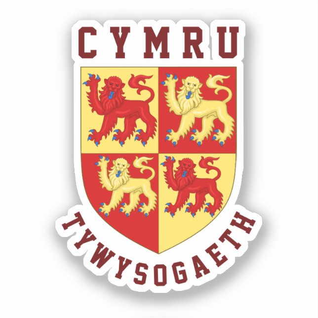 Adesivo Armas do Principado medieval de Gales (Frente)