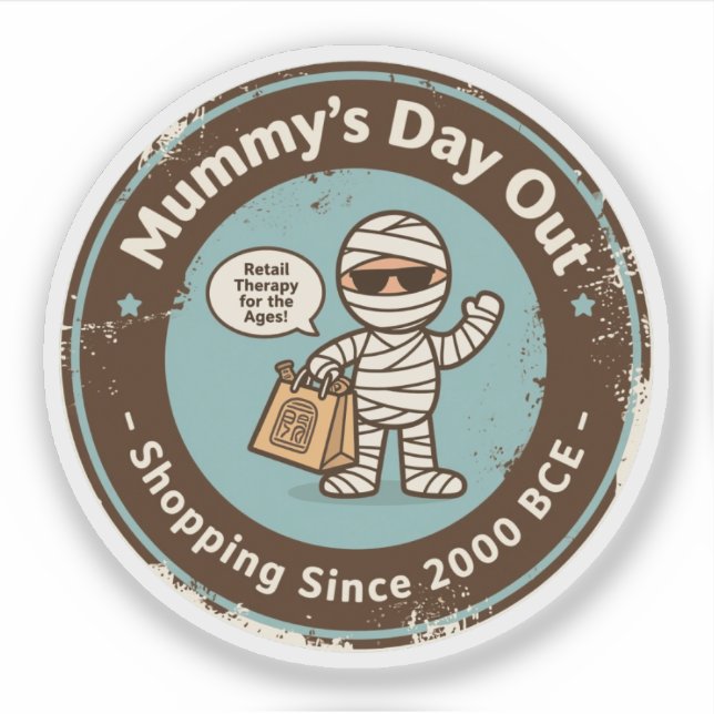 Adesivo Arqueologia Engraçada Comprando Humor (Frente)