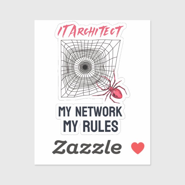 Adesivo Arquiteto de TI: Minha rede, minhas regras Engraça (Folha)