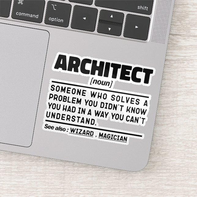 Adesivo Arquiteto Noun Definition Construction Funny Pai (Detalhe)