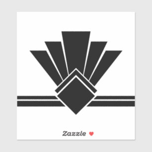 Adesivo Art Deco Black White Fan Pell and Stick Azulejo