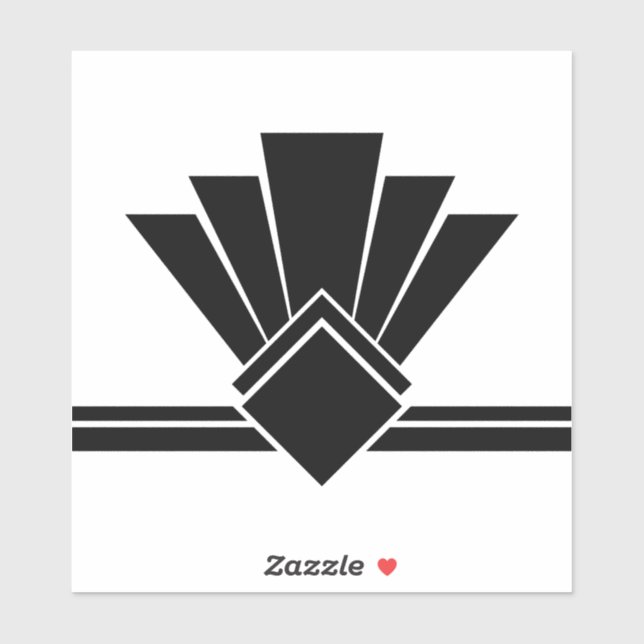 Adesivo Art Deco Black White Fan Pell and Stick Azulejo (Folha)