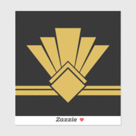 Adesivo Art Deco Faux Dourado Ventilador Preto Pell e Azul