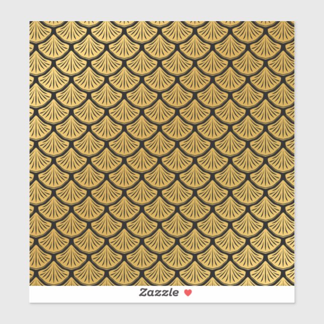 Adesivo Art Deco Scales de Sereia Vinhetas De Vinilo Com C (Folha)