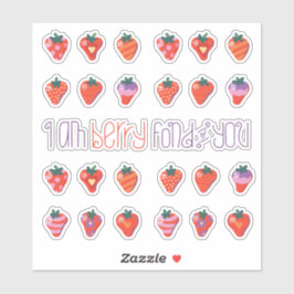 Adesivo Art Morangos Pequeno Vinheta Personalizada