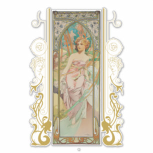 Adesivo Art Nouveau Alphonse Mucha - Despertar Manhã