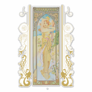 Adesivo Art Nouveau Alphonse Mucha - O Brilho do Dia