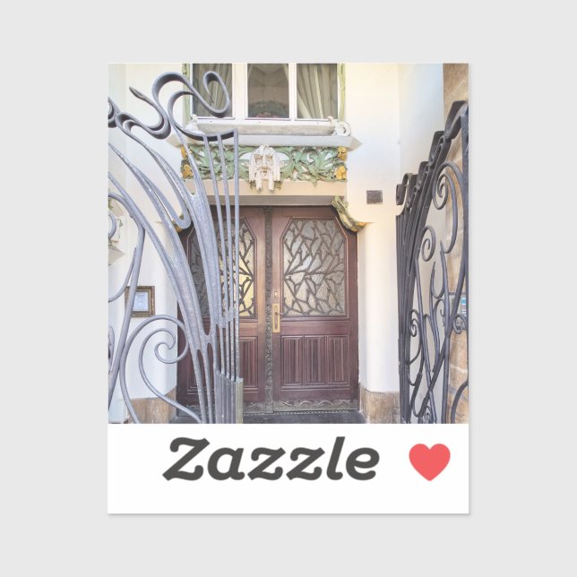 Adesivo Art Nouveau Prague Door (Folha)