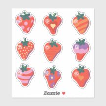 Art Strawberry Custom-Cut Vinyl Sticker