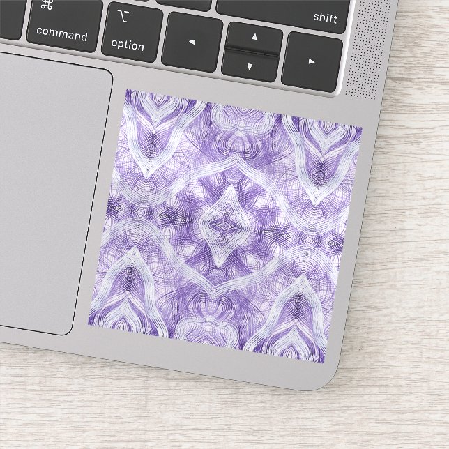 Adesivo Arte abstrata de água-forte violeta roxo branco (Detalhe)
