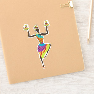 Adesivo Arte africana bonito da senhora