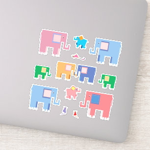 Adesivo Arte animal bonito dos elefantes e dos ratos
