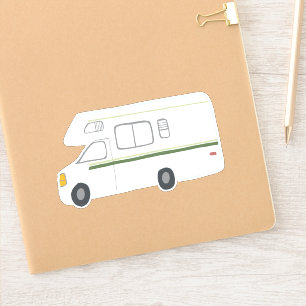 Adesivo Arte bonito do desenho do campista do vintage rv