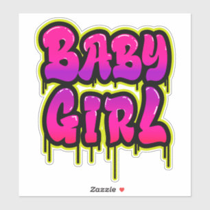 Adesivo Arte com Palavras de Menina Bebê Pintura Spray Ros