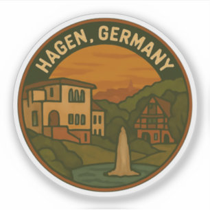 Adesivo Arte da Paisagem Urbana de Hagen Alemanha