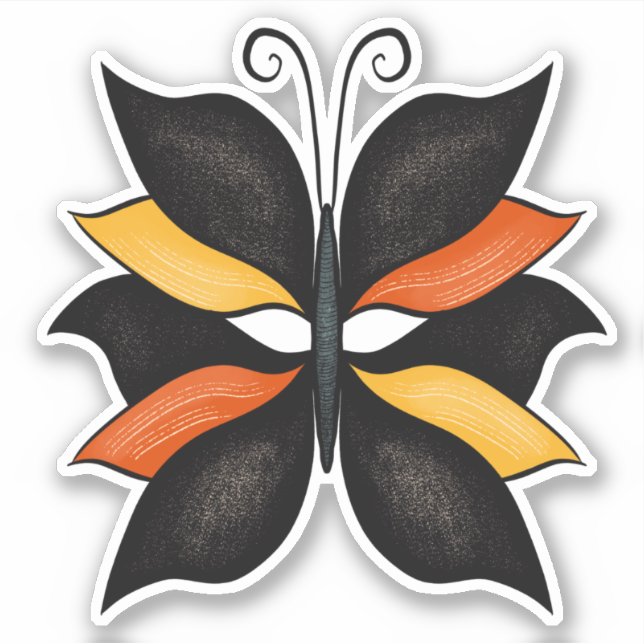 Adesivo Arte de Abstrato de Borboleta bonito (Frente)