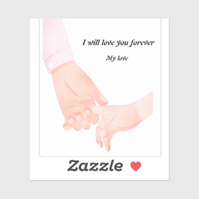 Adesivo Arte de Amor Mão - Pai e Criança Segurando Han (Folha)